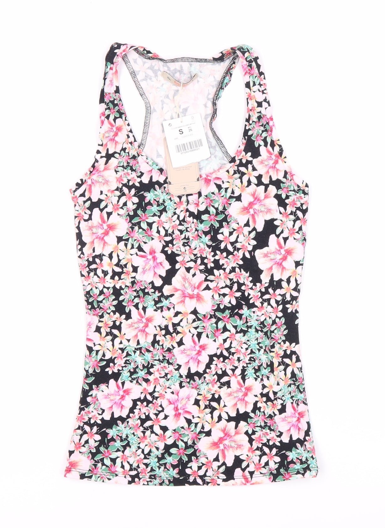 Bershka Women's Multicoloured Floral Tank, Size S - New