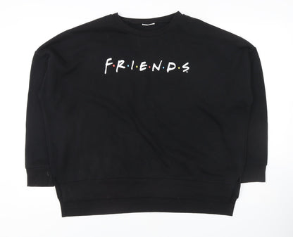 Womens UK Size 10/12 FRIENDS Black Pullover Sweatshirt