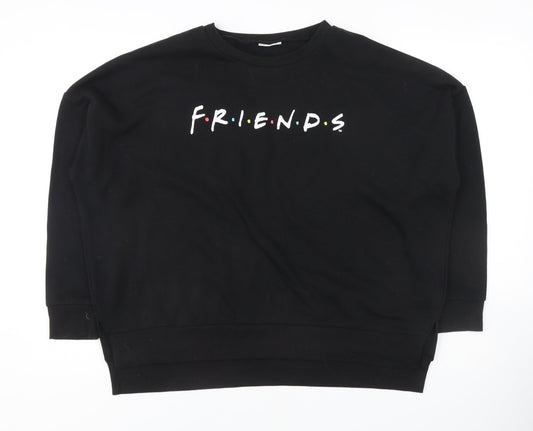 Womens UK Size 10/12 FRIENDS Black Pullover Sweatshirt