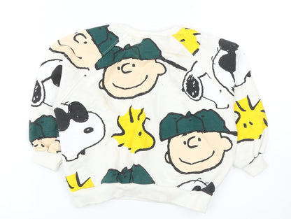 Zara Boys Multicoloured Cartoon Sweatshirt 4-5 Years - Peanuts Crew Neck