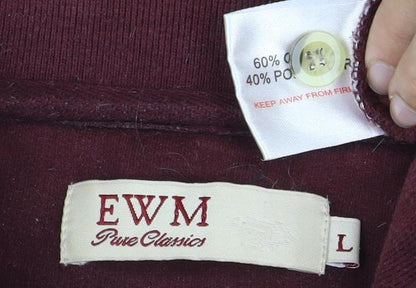 EWM Men's Red Long Sleeve Polo Shirt - Size L