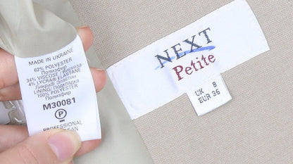 Next Women's Beige Blazer, Petite Fit, Size 8