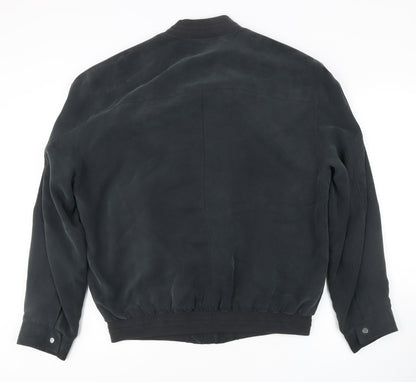 B.S.M. Men's Black Bomber Jacket, Size 50