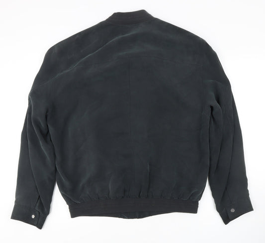 B.S.M. Men's Black Bomber Jacket, Size 50