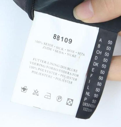 B.S.M. Men's Black Bomber Jacket, Size 50