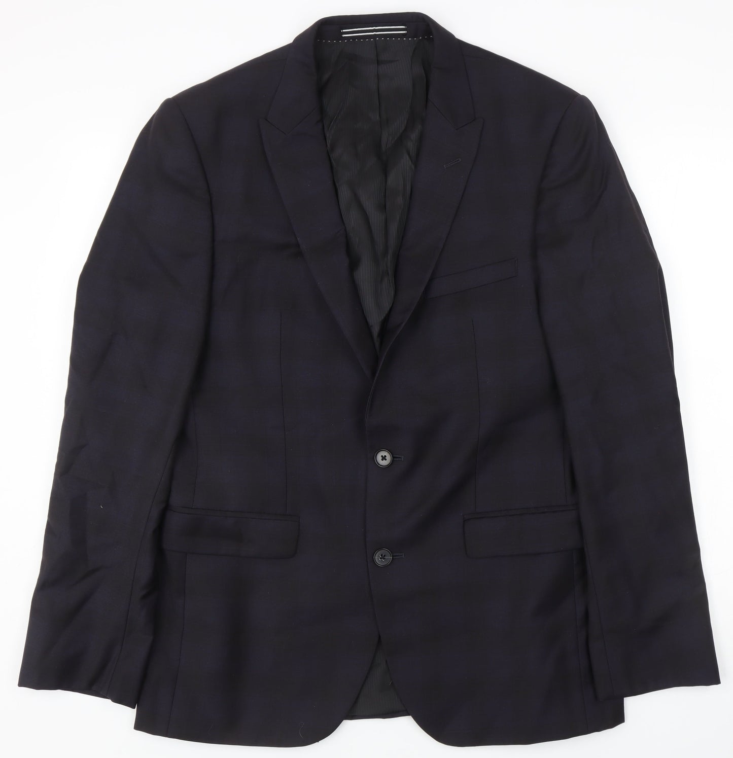 Simon Carter Men's Blue Plaid Slim Fit Blazer Size 40R