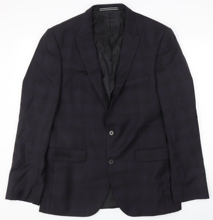 Simon Carter Men's Blue Plaid Slim Fit Blazer Size 40R