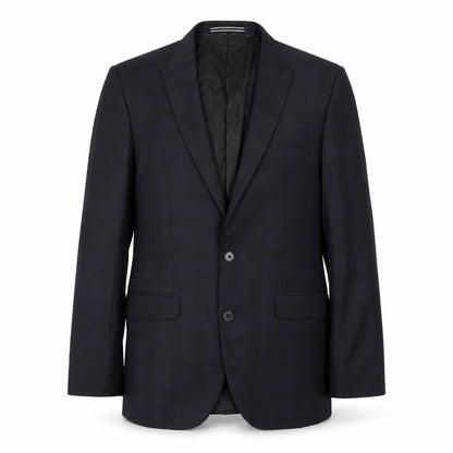 Front view of Simon Carter Men's Blue Plaid Slim Fit Blazer, size 40R
