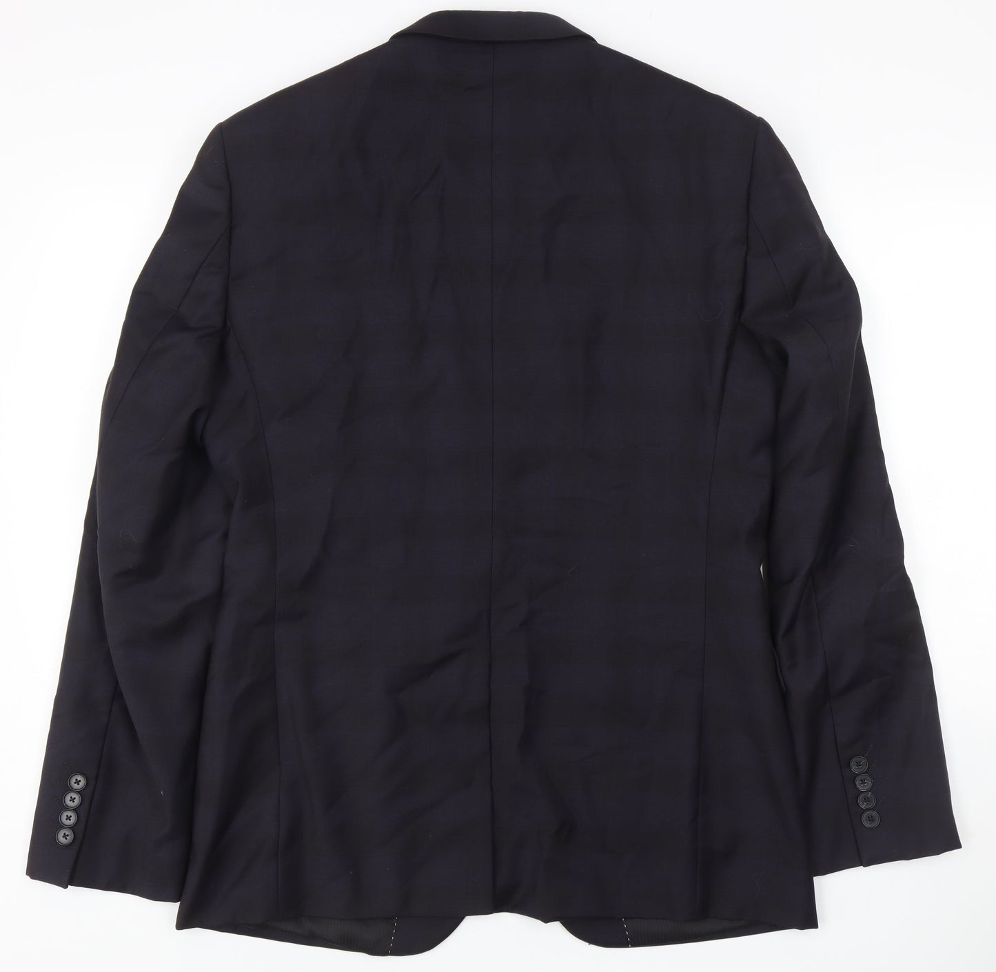 Simon Carter Men's Blue Plaid Slim Fit Blazer Size 40R