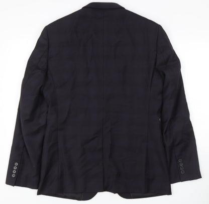 Simon Carter Men's Blue Plaid Slim Fit Blazer Size 40R