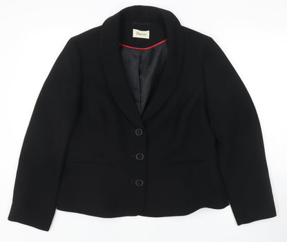 Precis Women's Black Blazer Size 16 Notch Lapel Classic Fit