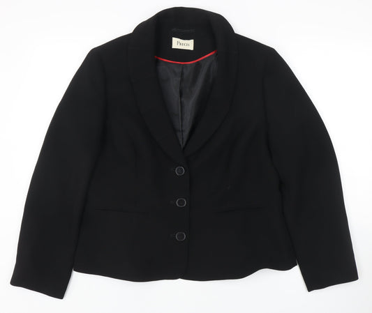 Precis Women's Black Blazer Size 16 Notch Lapel Classic Fit