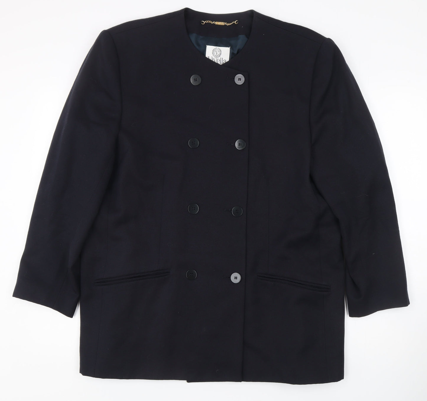 Viyella Women's Black Wool Blazer Size 18 Formal