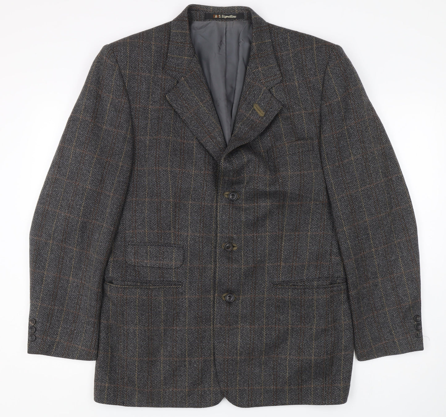 DAKS Men's Grey Check Blazer Jacket Size 50