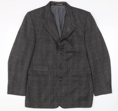 DAKS Men's Grey Check Blazer Jacket Size 50