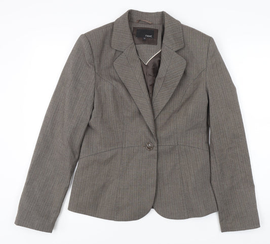 Next Women's Brown Pinstripe Suit Jacket Size 14