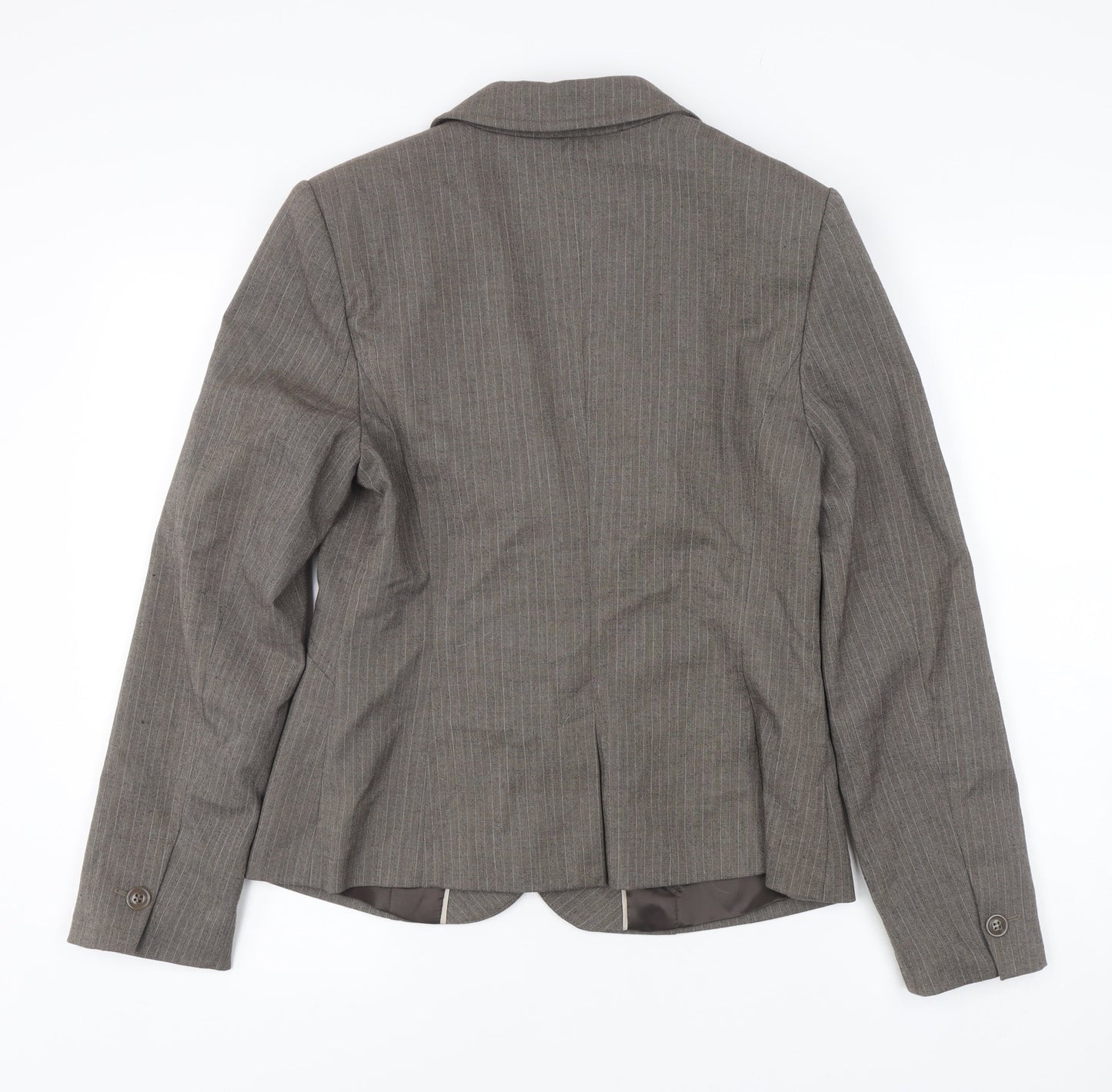 Next Women's Brown Pinstripe Suit Jacket Size 14