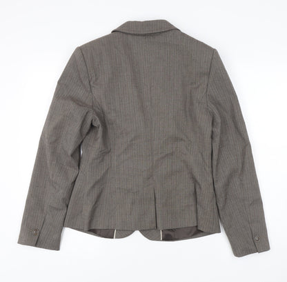 Next Women's Brown Pinstripe Suit Jacket Size 14