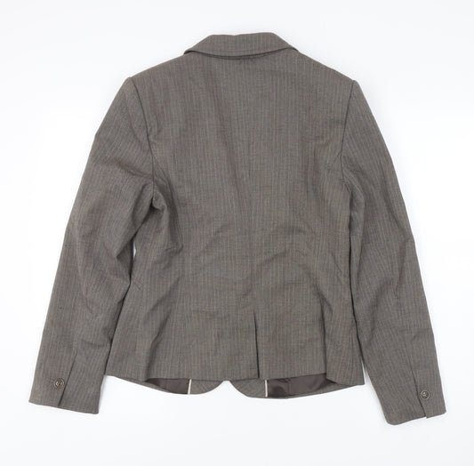 Next Women's Brown Pinstripe Suit Jacket Size 14