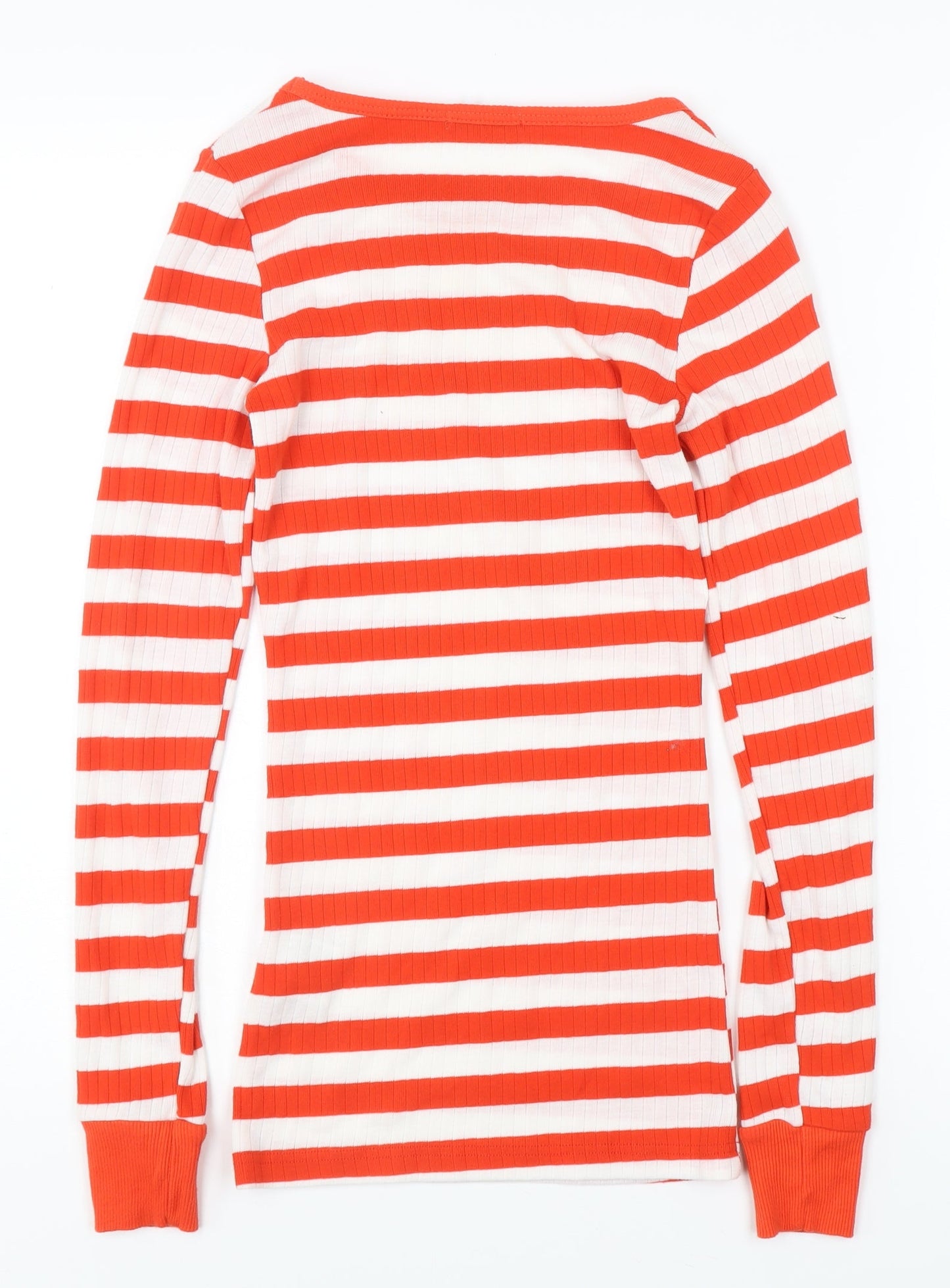 Womens UK Size XS VILA Orange Basic T-Shirt