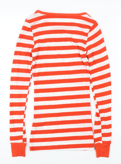 Womens UK Size XS VILA Orange Basic T-Shirt