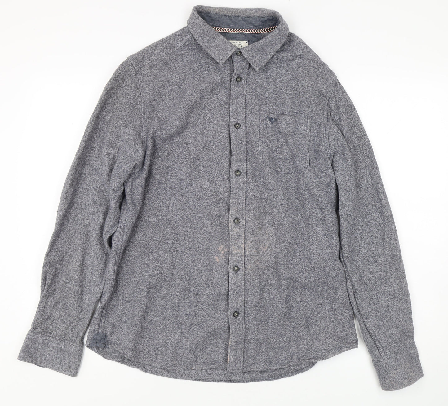 Morley Men's Grey Cotton Long Sleeve Shirt - Size L