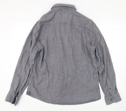 Morley Men's Grey Cotton Long Sleeve Shirt - Size L