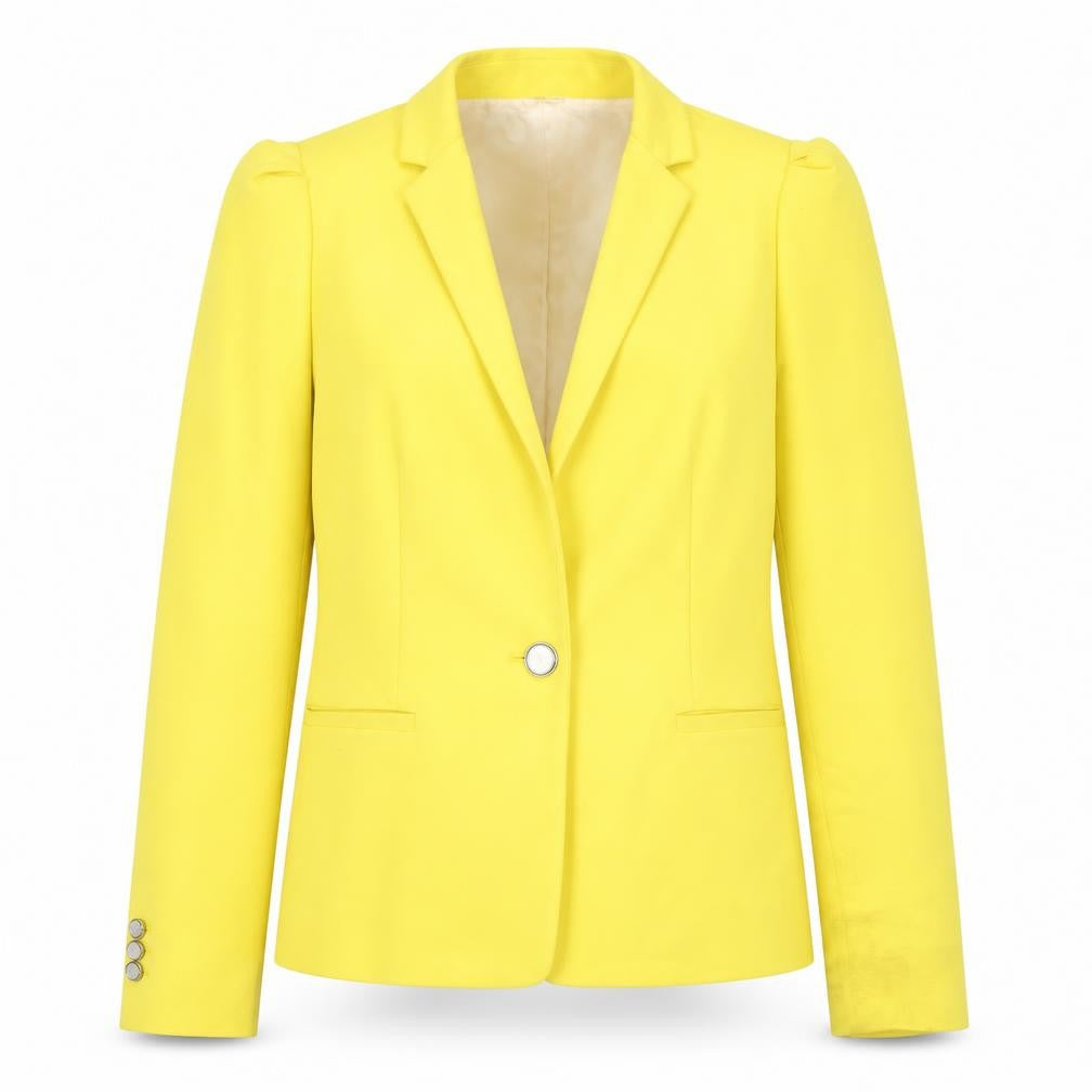 Womens UK Size S Zara Basic Regular Yellow Suit Jacket