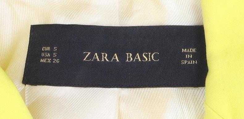 Zara Basic Women's Yellow Suit Jacket Size 8