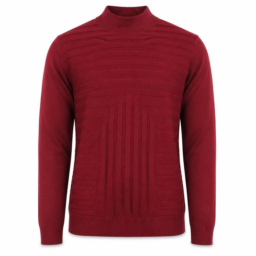 Front view of Principles Women's Red Mock Neck jumper, size 14