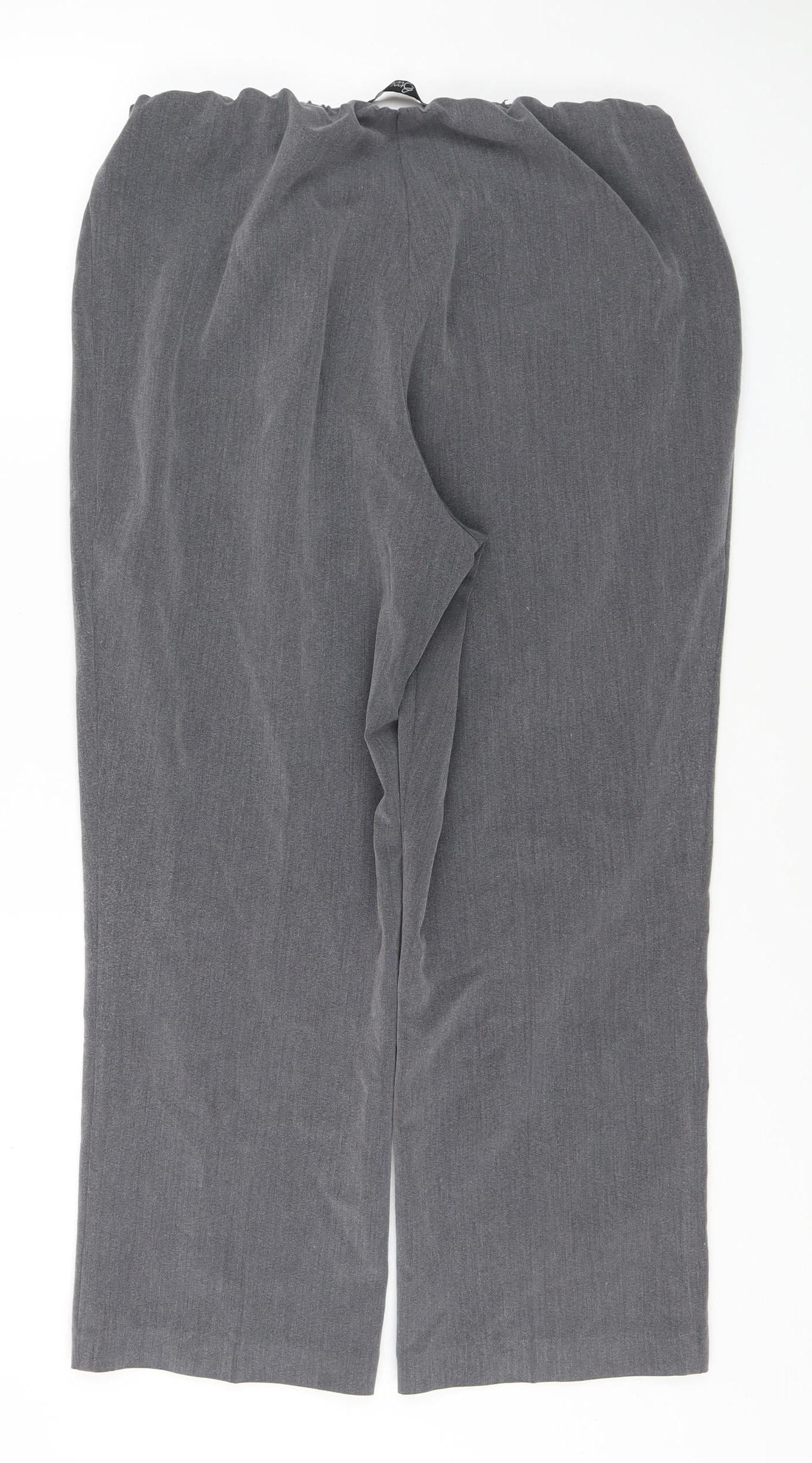 Bm Collection Women's Grey Trousers, Size 14, Regular Fit