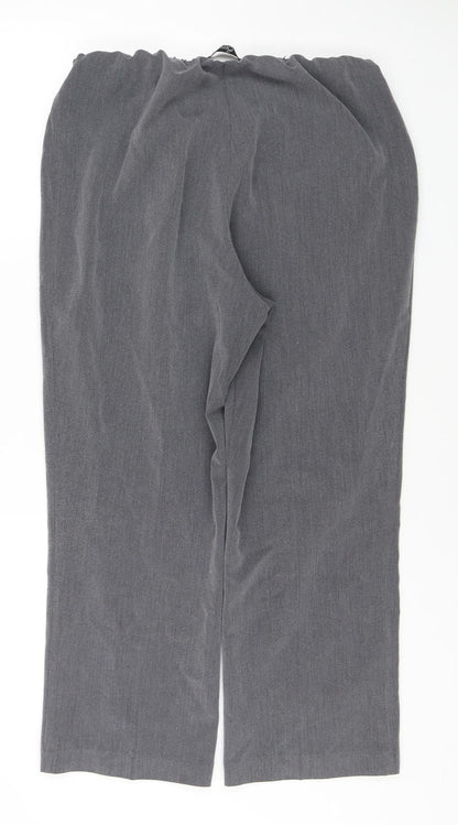 Bm Collection Women's Grey Trousers, Size 14, Regular Fit