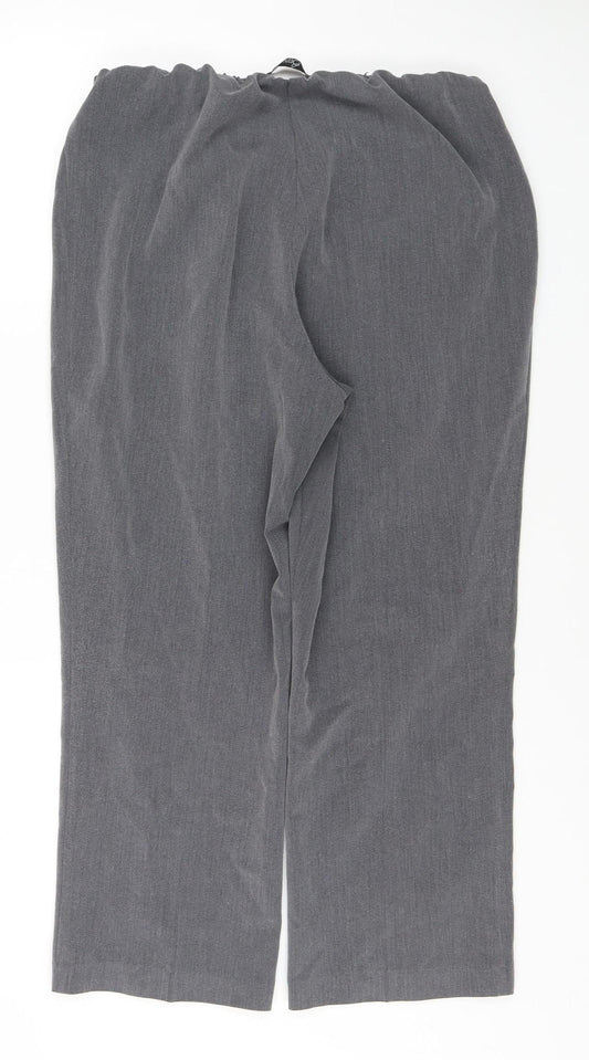 Bm Collection Women's Grey Trousers, Size 14, Regular Fit