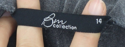 Bm Collection Women's Grey Trousers, Size 14, Regular Fit