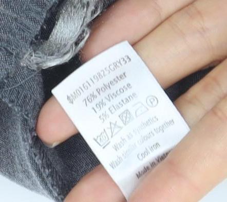 Bm Collection Women's Grey Trousers, Size 14, Regular Fit