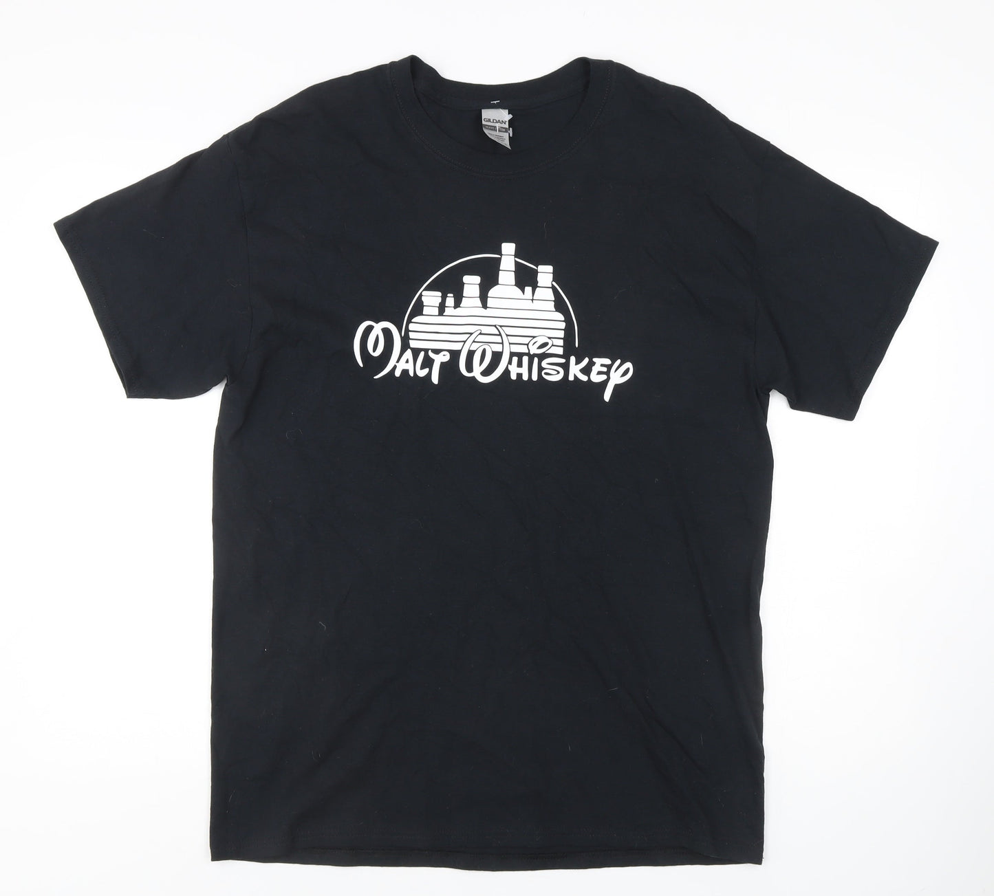 Mens UK Size L Gildan Black  T-Shirt