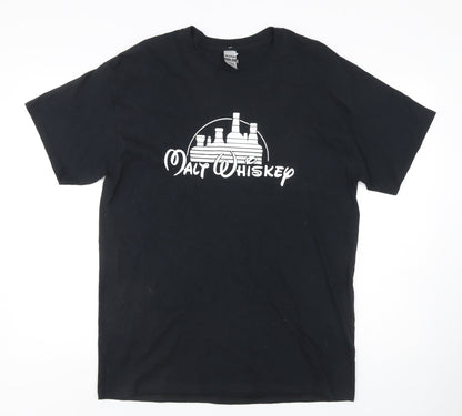 Mens UK Size L Gildan Black  T-Shirt
