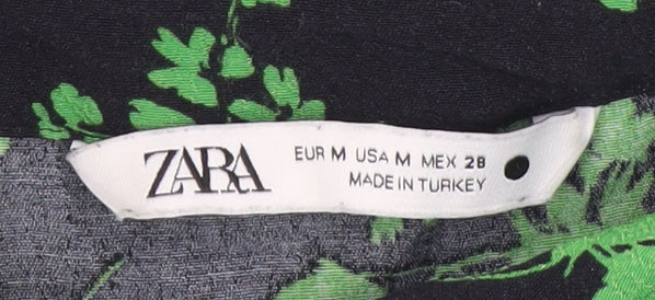 Womens UK Size M Zara Black Basic Button-Up