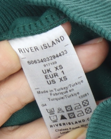 River Island XS Green Full Zip Women's Sweatshirt