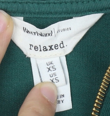 River Island XS Green Full Zip Women's Sweatshirt
