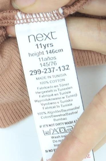 Next Girls Brown Pullover Sweatshirt Size 11 - Graphic Print