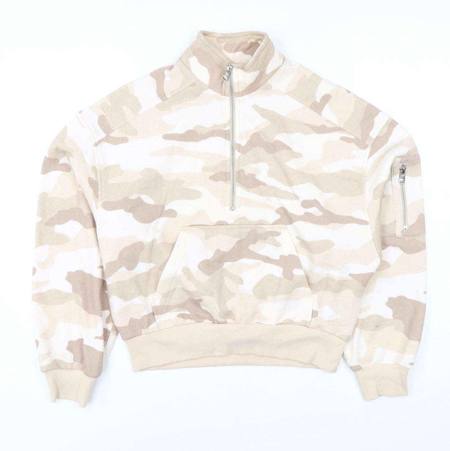 Divided Women's Beige Camo Full Zip Sweatshirt XS