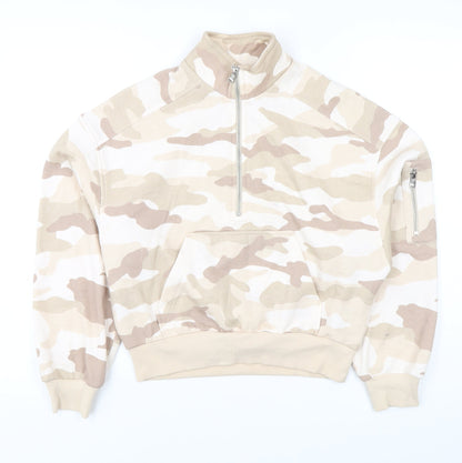 Divided Women's Beige Camo Full Zip Sweatshirt XS