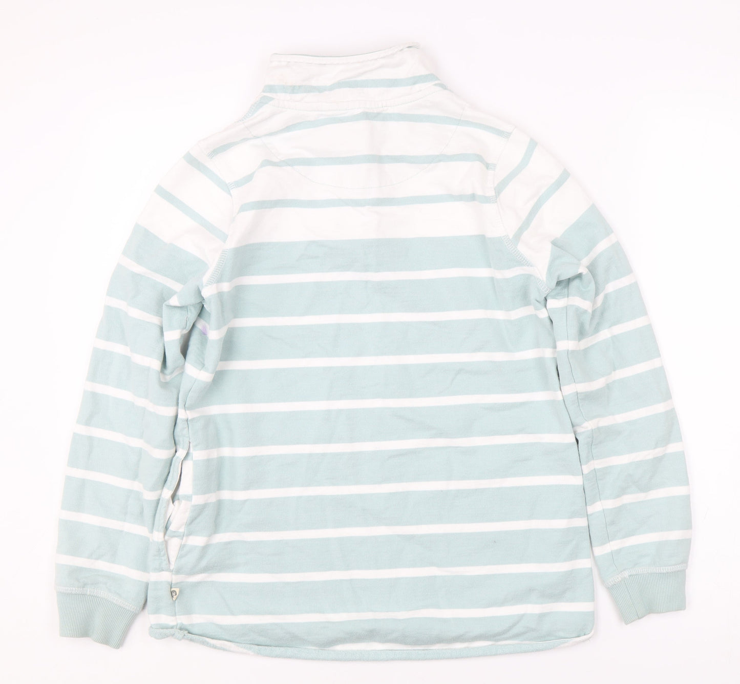 WoolOvers Women's Blue Striped Full Zip Sweatshirt S