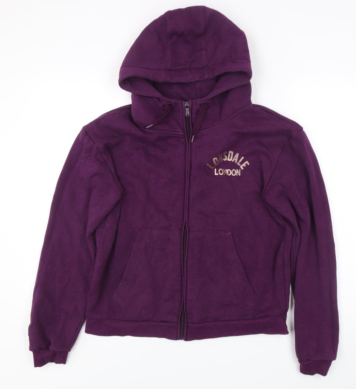 Lonsdale Women's Purple Full Zip Hoodie Size 12