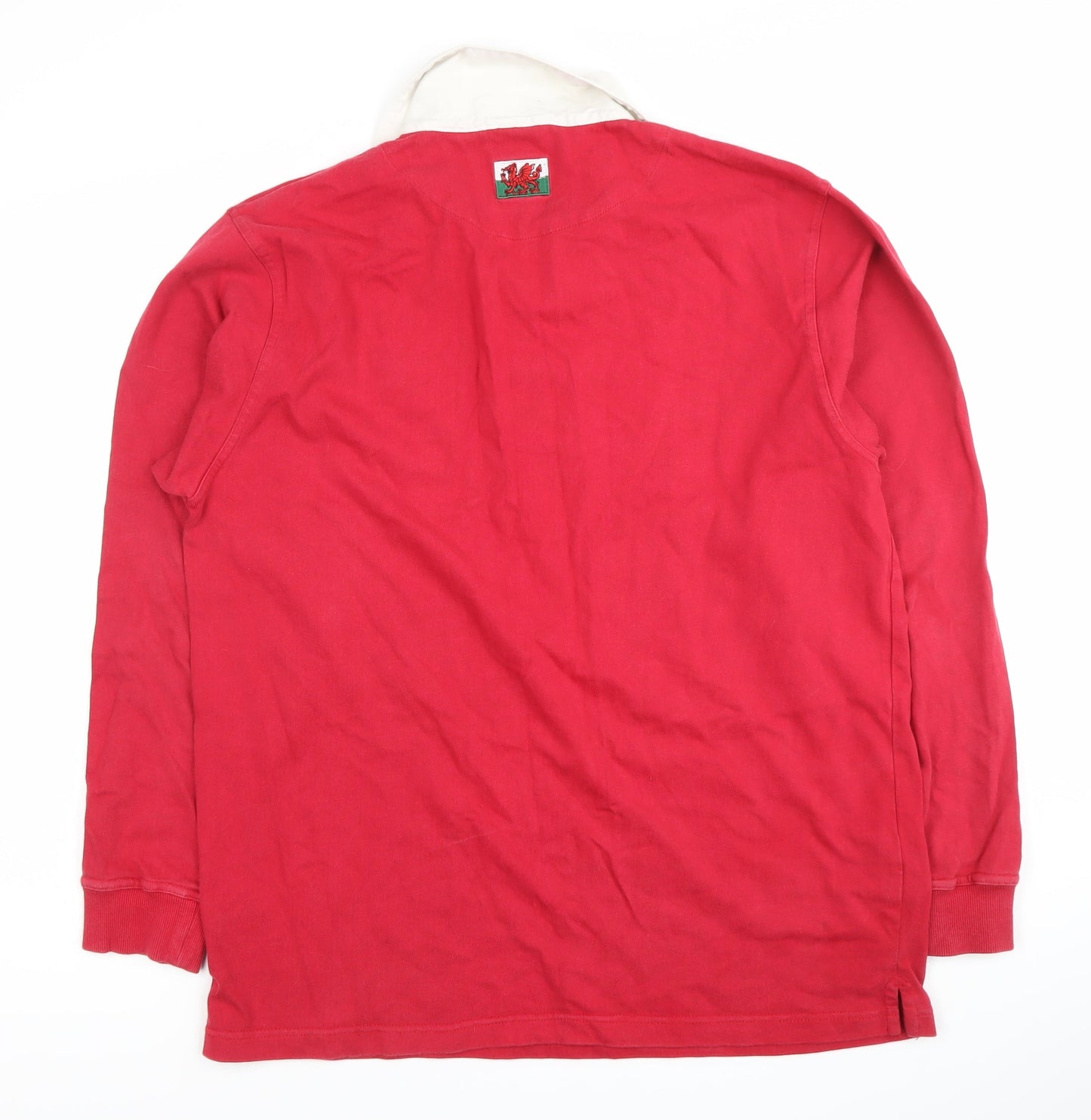 Manav Men's Red Long Sleeve Polo Shirt - Size L