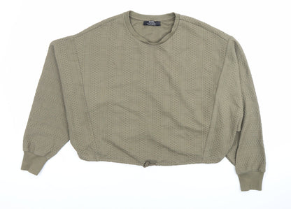 Bershka Women's Green XS Pullover Sweatshirt