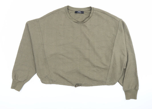Bershka Women's Green XS Pullover Sweatshirt