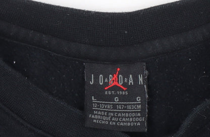 Jordan Boys Black Pullover Sweatshirt 12-13 Years Logo Graphic
