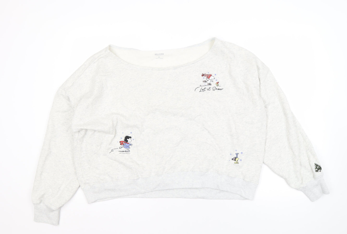 Hollister Women's XL Grey Peanuts Pullover Sweatshirt